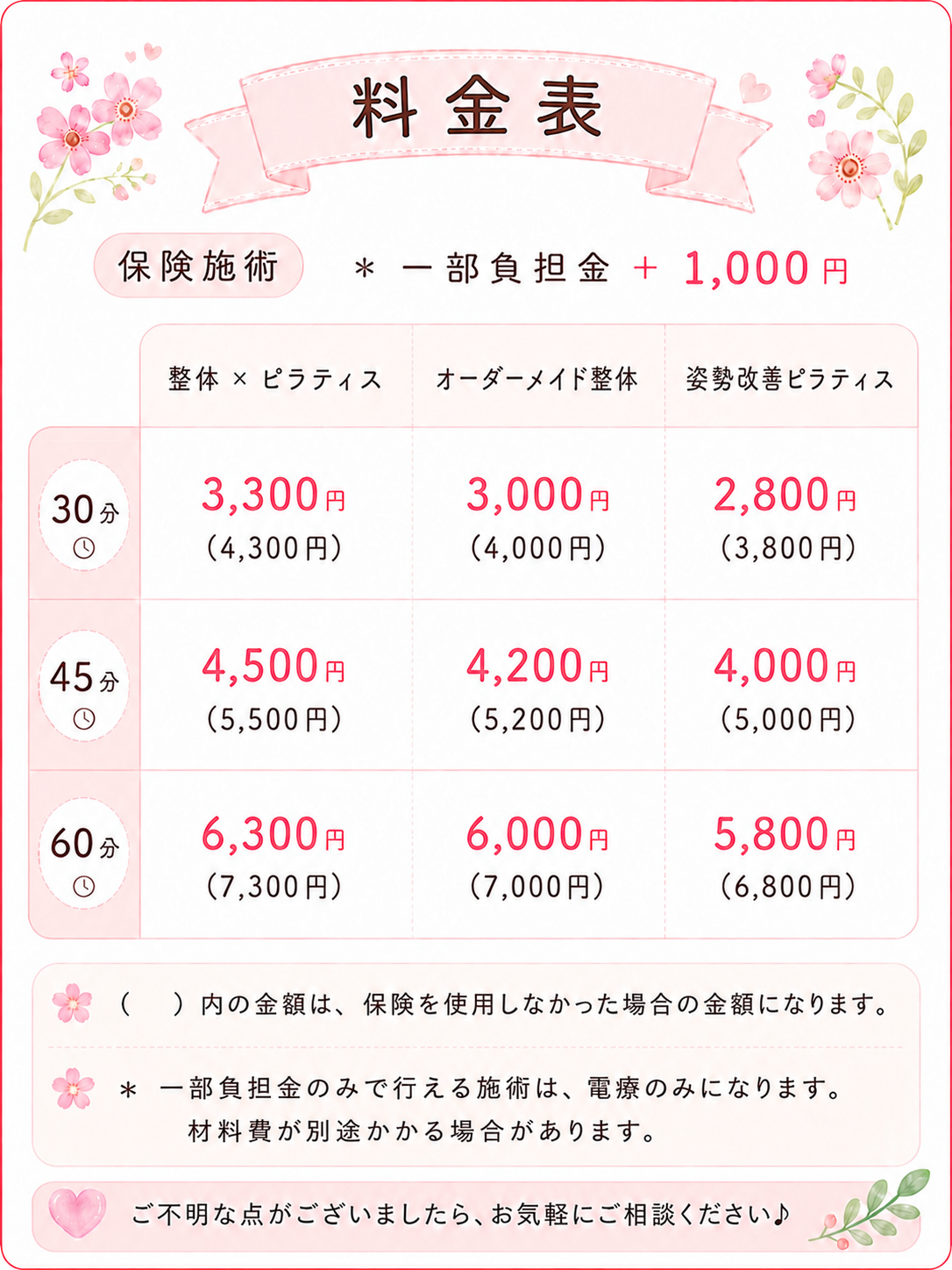料金表